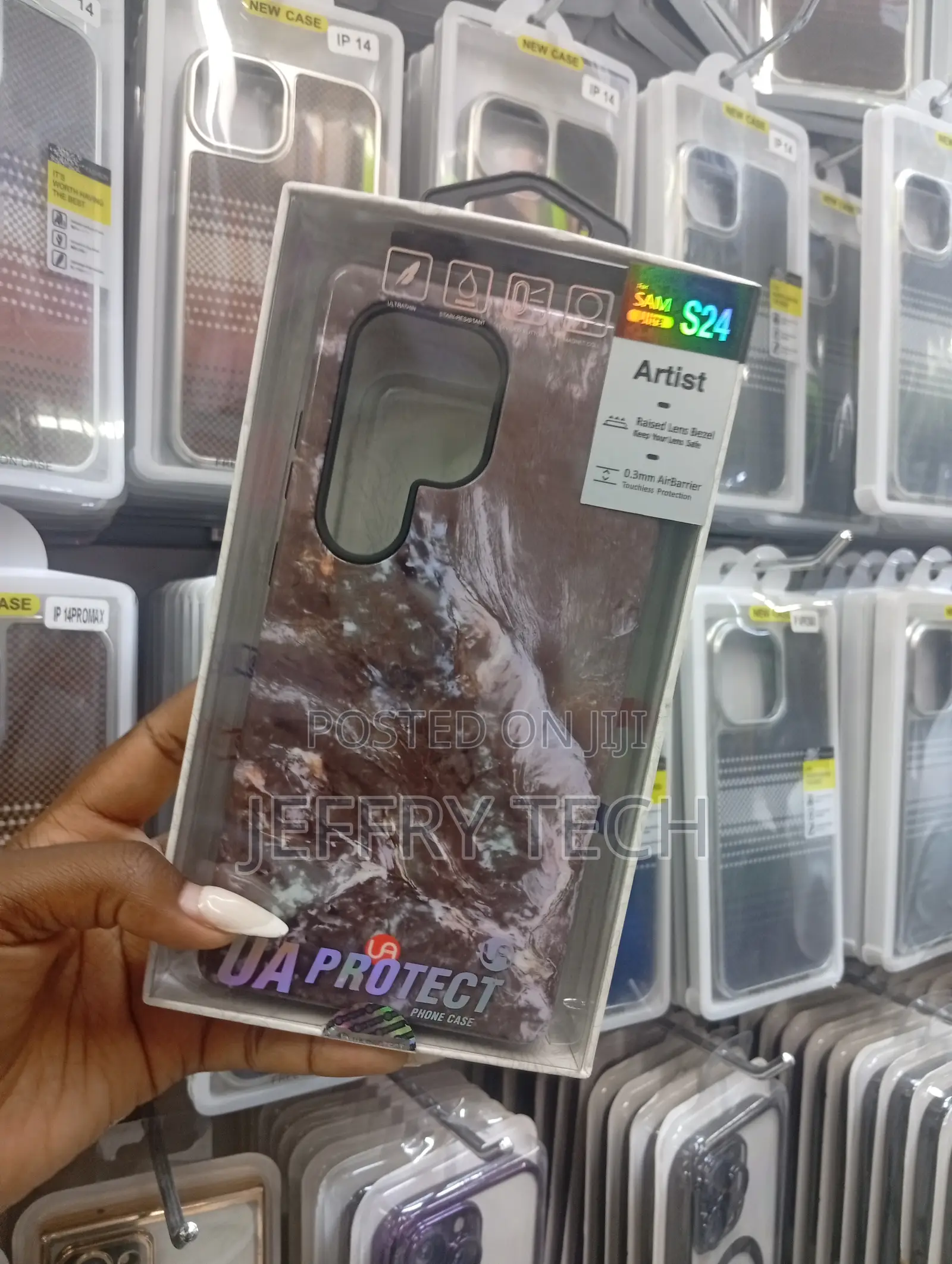Samsung Galaxy S24 an Artist-Style Marble Pattern, a Raised Lens Beze