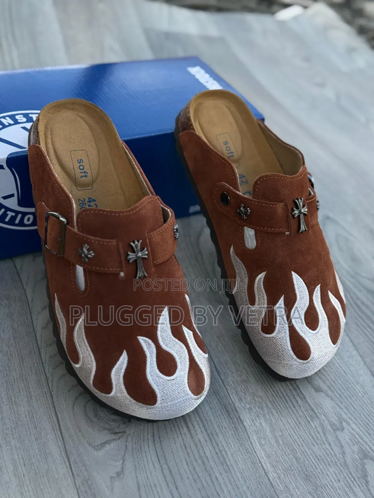 Birkenstock Chrome Hearts "Flame Print" Clogs