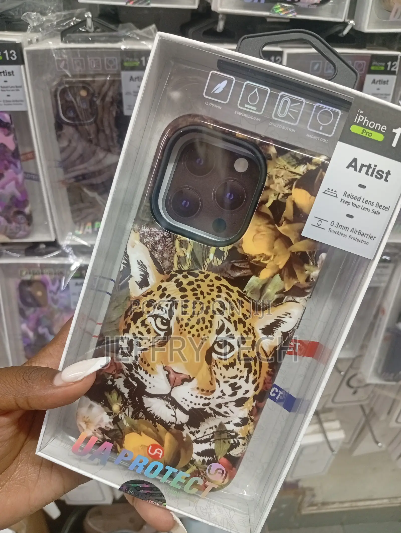 Apple iPhone 13 Pro, Featuring an Artist-Designed Leopard Print.