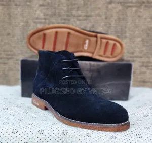 Black Clarks-Suede Lace Boots for Men.