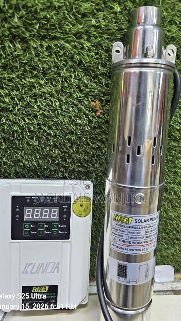 Kunda Solar Pump 80 Meter by 250 Watts Comes With Control Box - main view