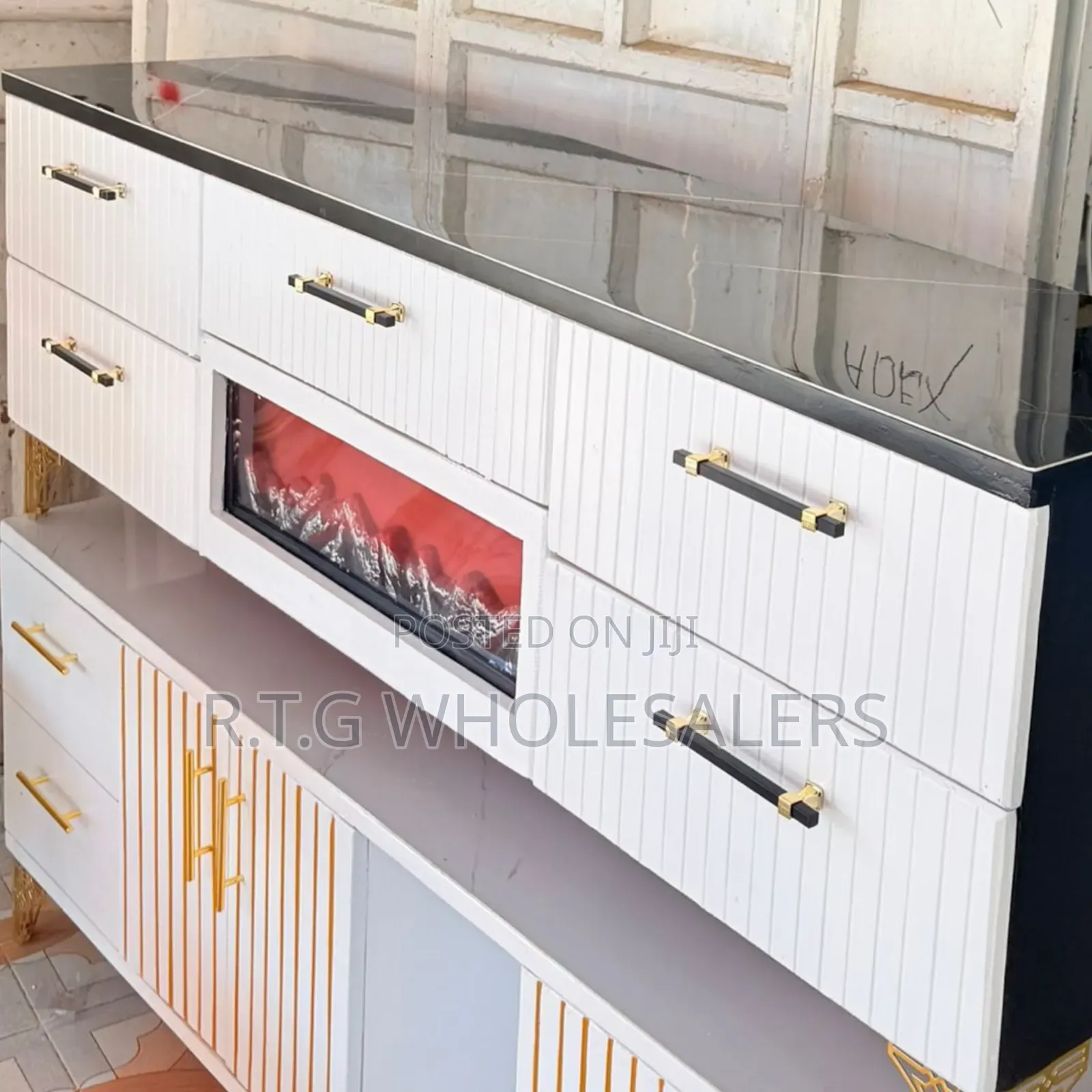 Modern Executive Tv Stand With Fireplace