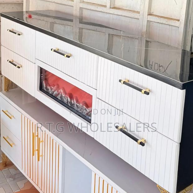 Modern Executive Tv Stand With Fireplace - thumbnail 2