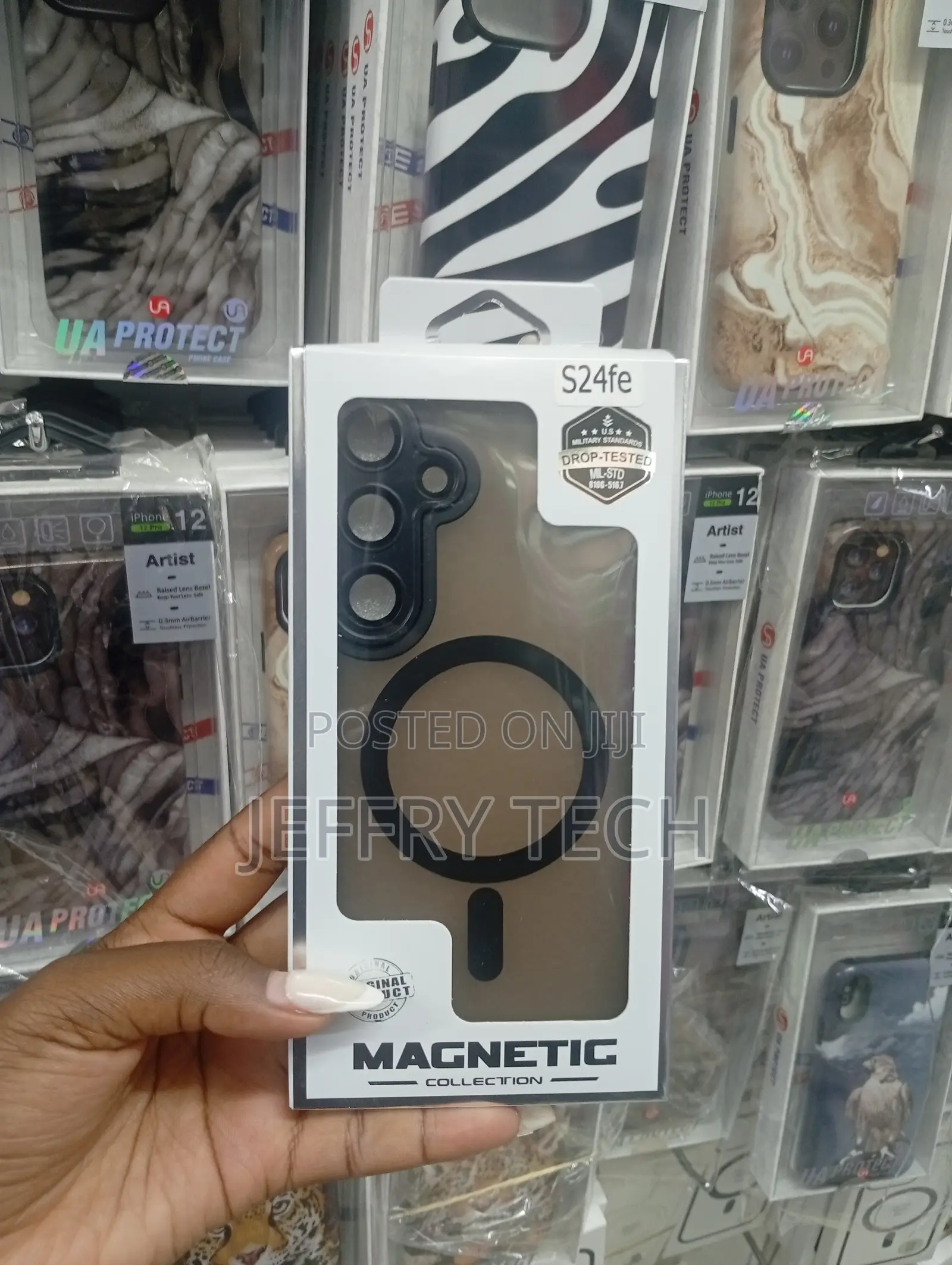 Phone Case for the Samsung Galaxy S24 Fe With a Built-in Magnetic Rin