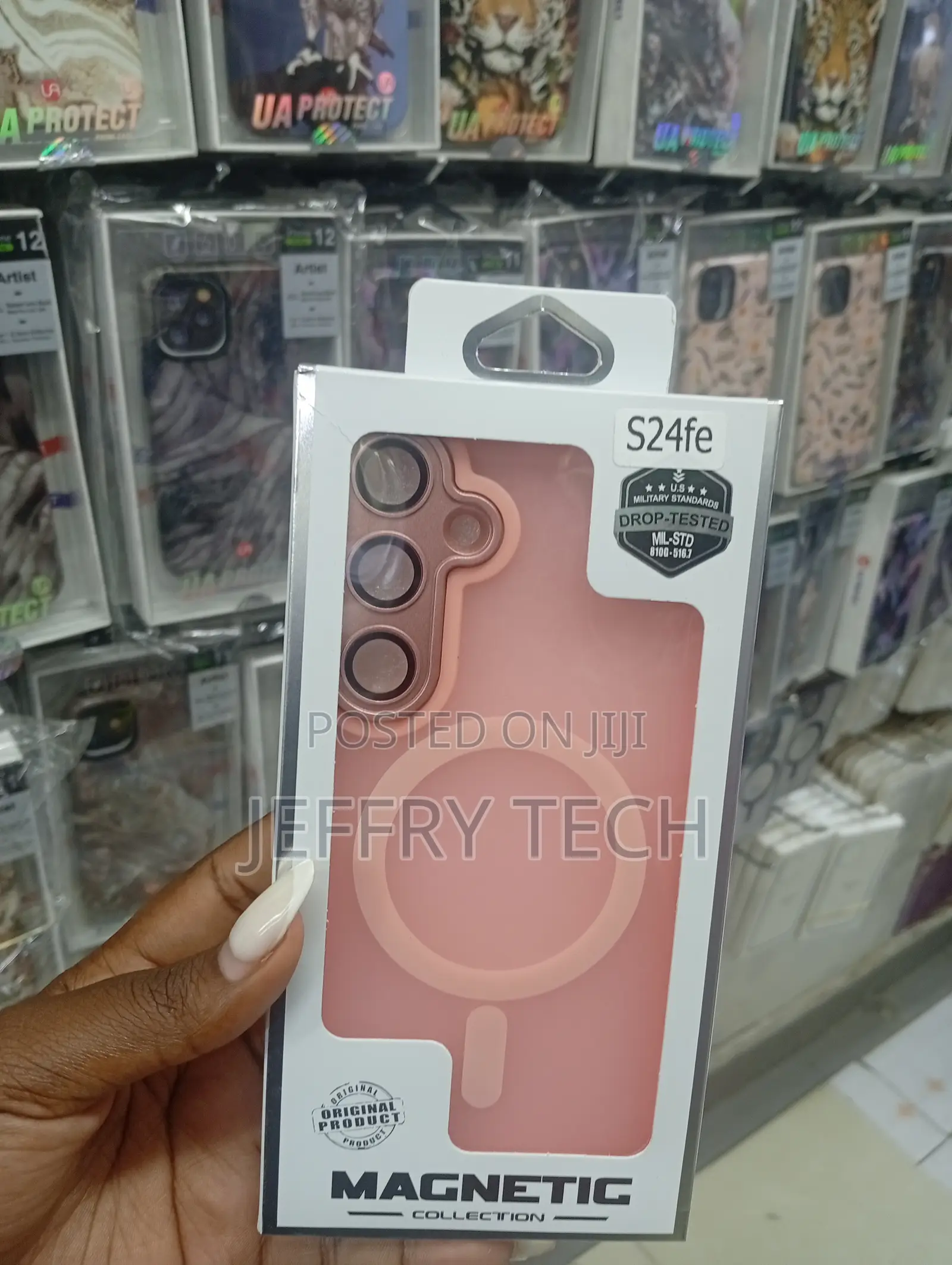 Magnetic Case for Samsung Galaxy S24 Fe, Full Camera Protecti(Pink)