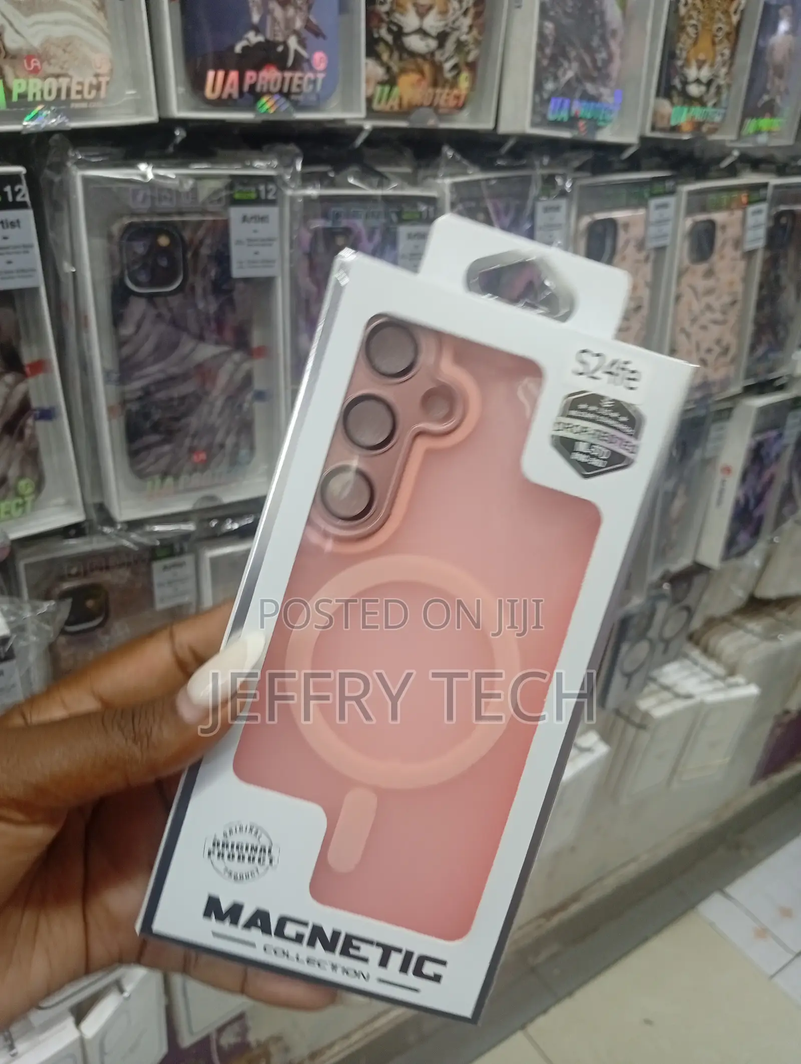 Magnetic Case for Samsung Galaxy S24 Fe, Full Camera Protecti(Pink)