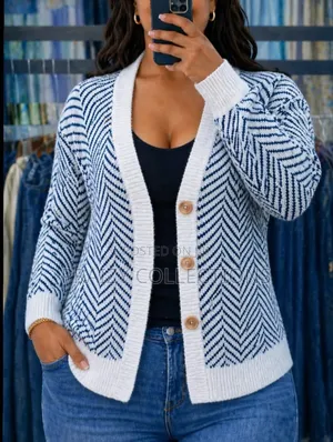 Cardigan Sweater - Stripped