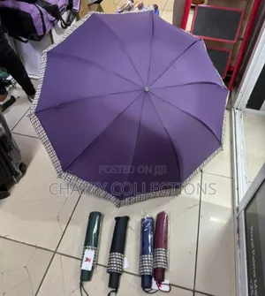 Checked Adult Foldable Large Strong Umbrella With Press Opening