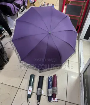 Checked Adult Foldable Large Strong Umbrella With Press Opening