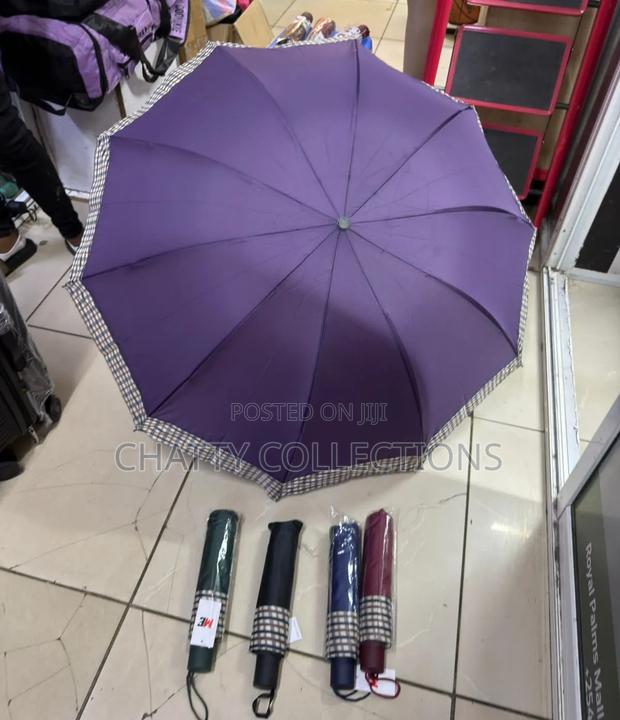 Checked Adult Foldable Large Strong Umbrella With Press Opening - thumbnail 3