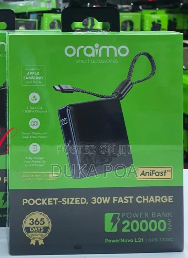 Oraimo Portable Powerbank 30w 20000mah Fast Charging