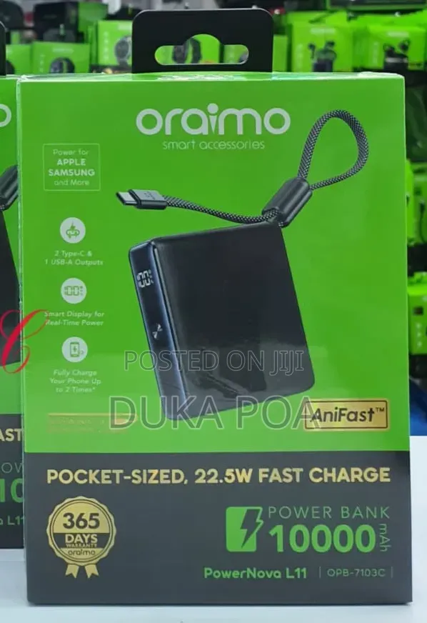 Oraimo Powernova 22.5w 10000mah Pocket Sized Fast Charging Power