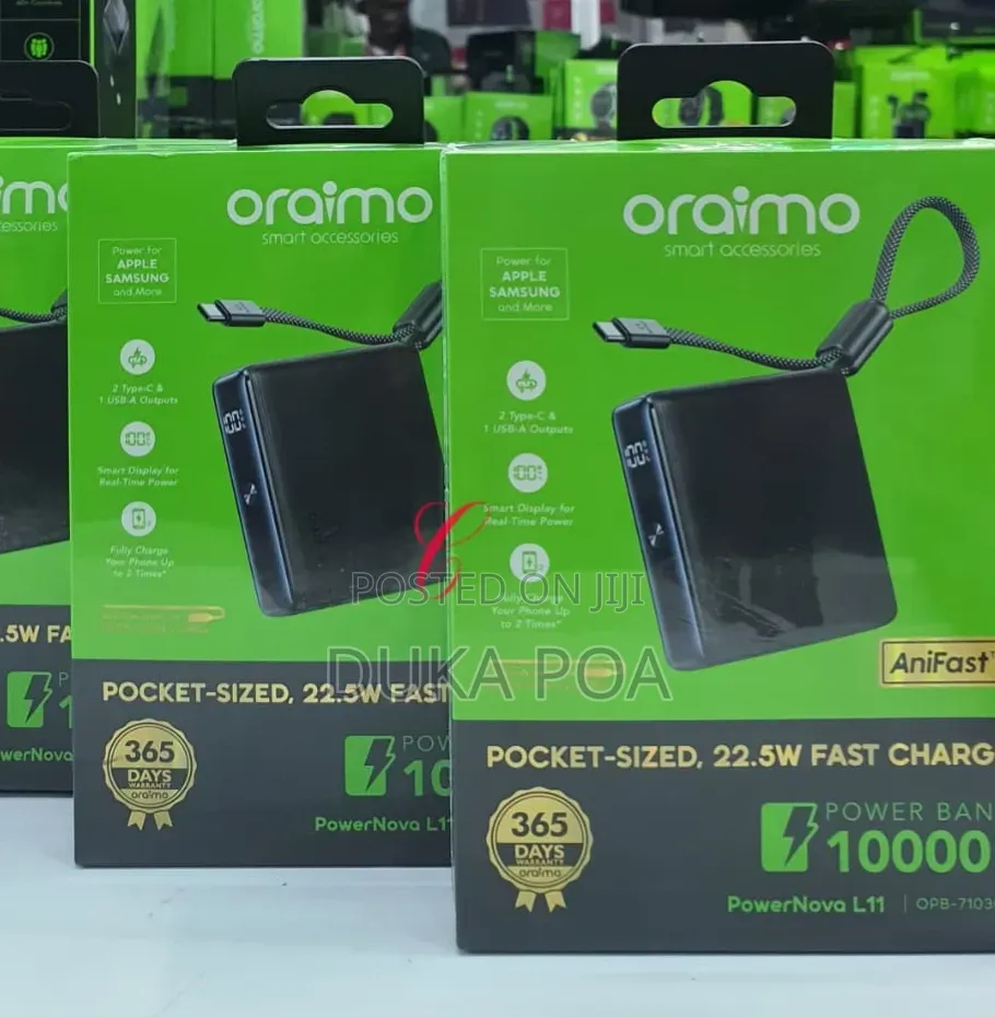 Oraimo Powernova 22.5w 10000mah Pocket Sized Fast Charging Power