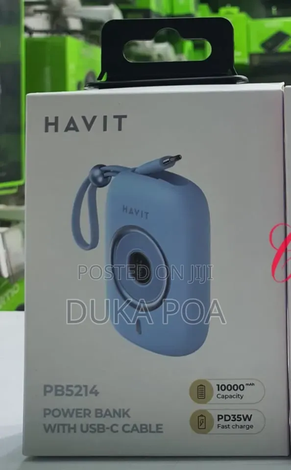 Havit 10000mah Pd 35w Fast Charging Power Bank With Usb C Cable