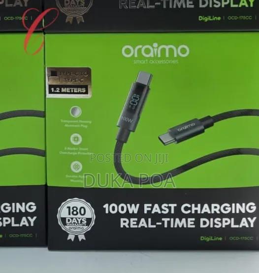 Oraimo 100w Cable 1.2m Type C to Type C Cable Digiline Ocd-175cc - thumbnail 2