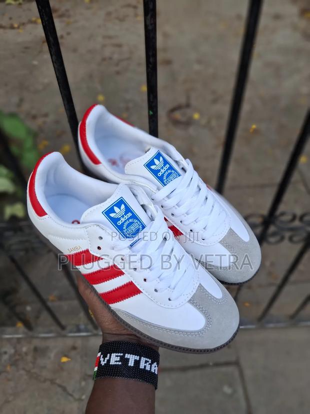 Amba Singlesole in -White/ Red Stripes Colourway. - main view