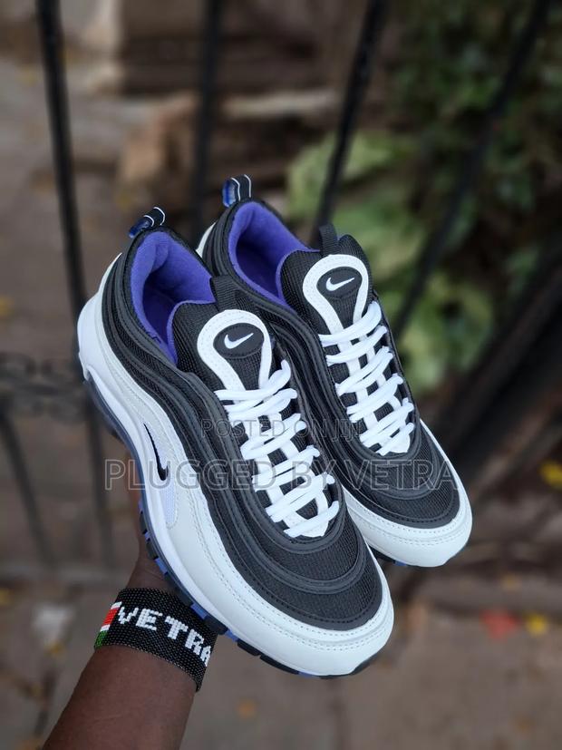 Air Max 97 in *Black White Navy Blue Colourway*.