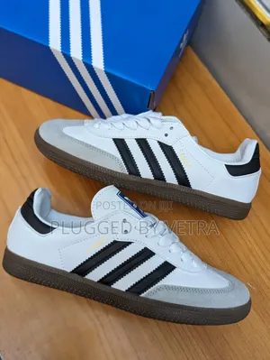 Samba Single Sole in "White and Black Stripes Colourway".