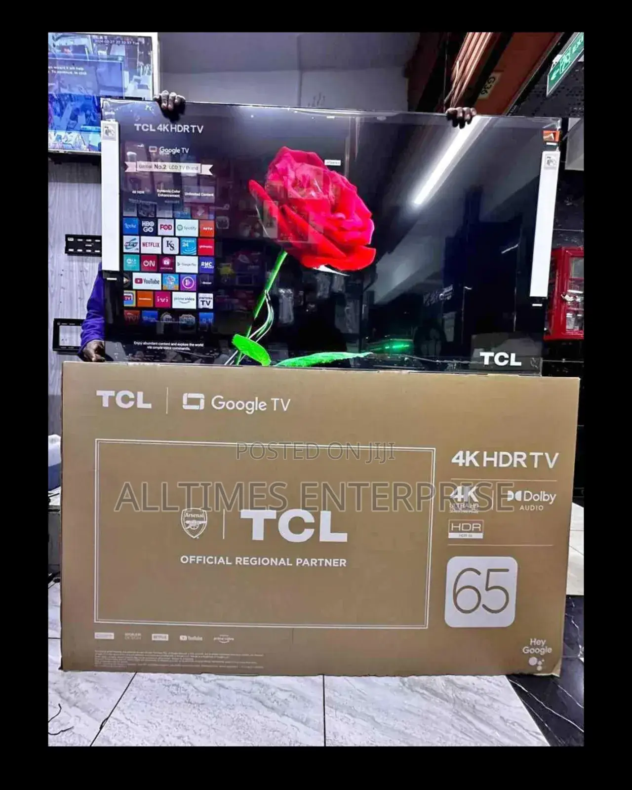 65" TCL HDR Tv With Dolby Sound Android 14