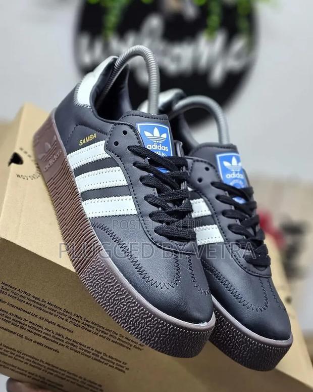 Adidas Samba Black Double Sole in "Black White Stripes"