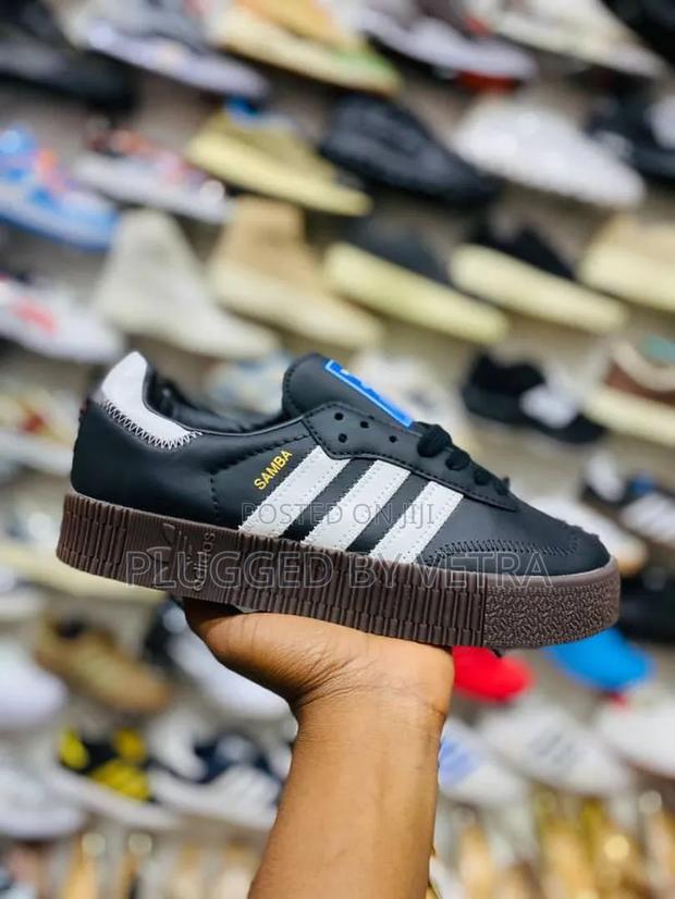 Adidas Samba Black Double Sole in "Black White Stripes" - thumbnail 2