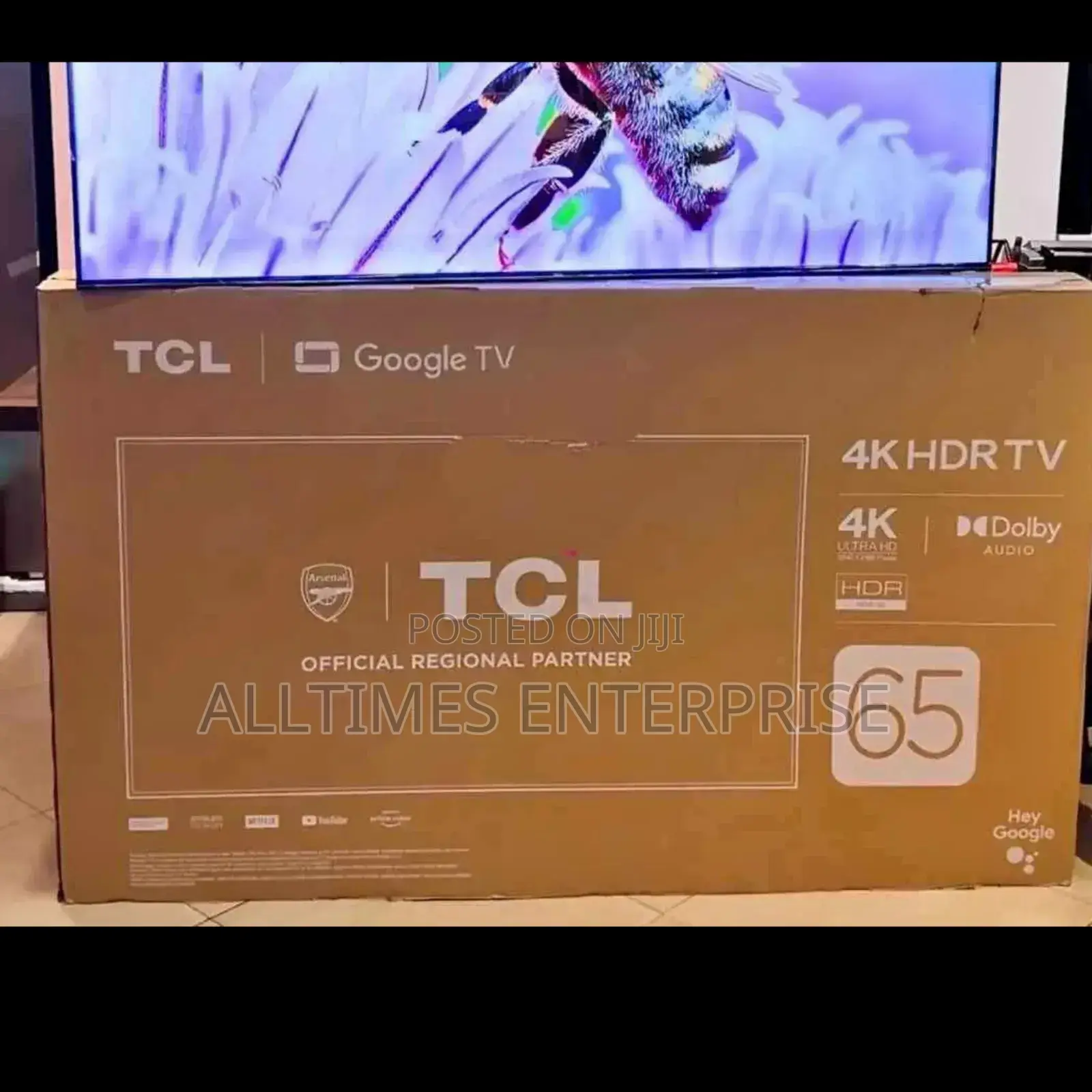 TCL HDR Tv 65" Google Tv With Dolby Atmos Sound