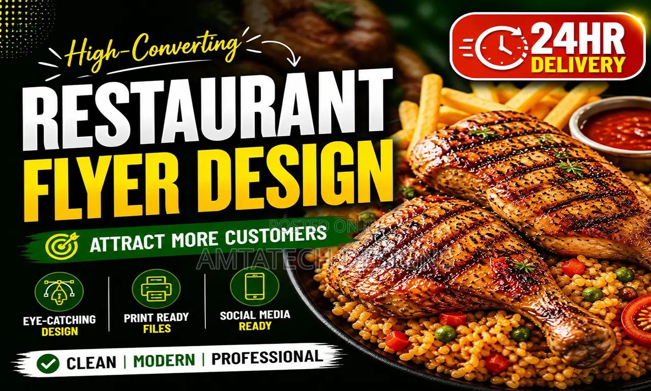 I Will Design a High Converting Restaurant Flyer in 24hours