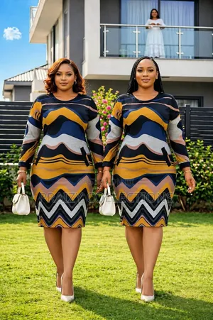 Straight Wave Pattern Dress