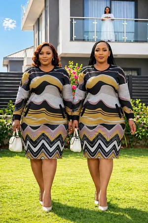 Straight Wave Pattern Dress