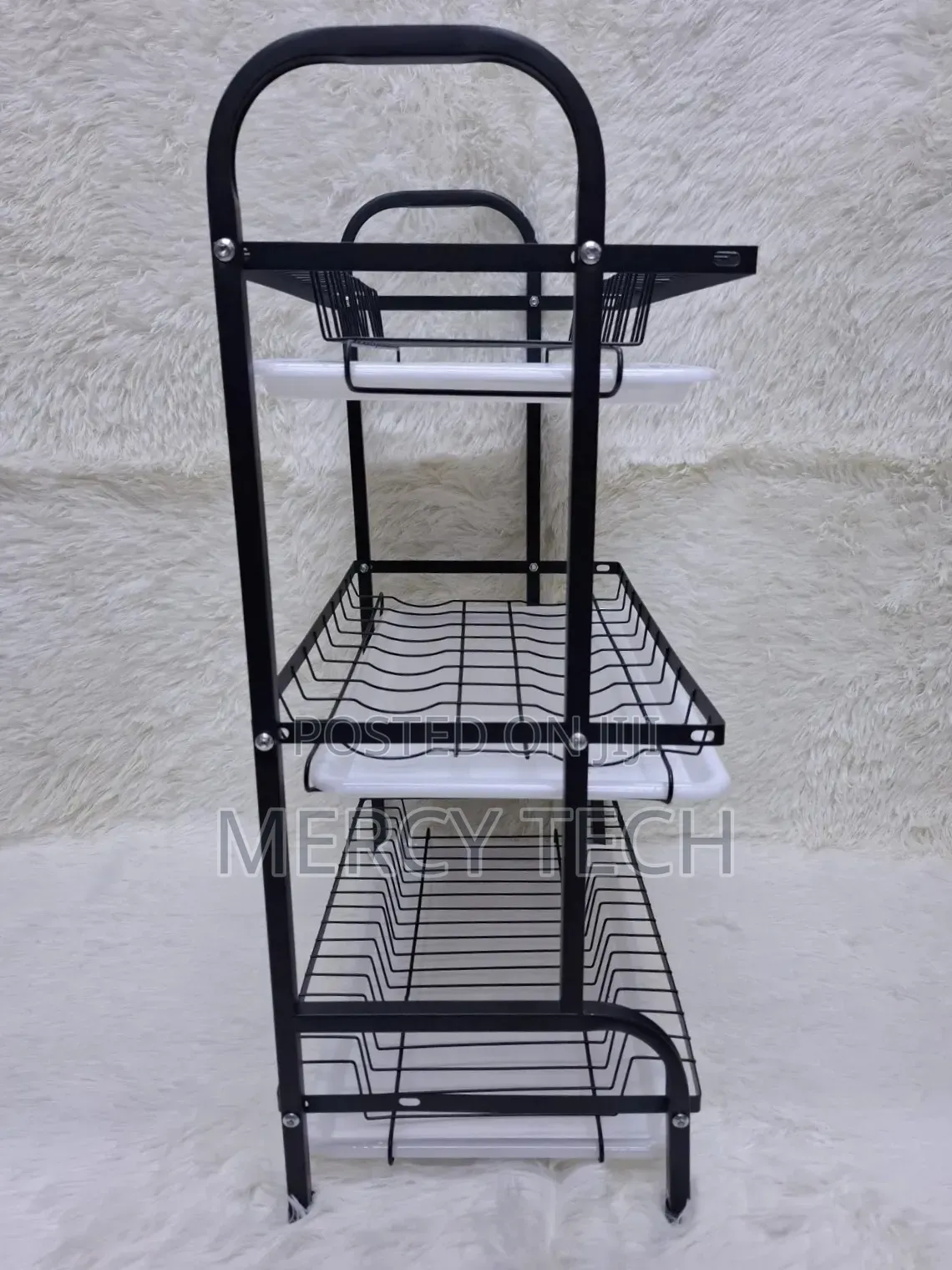 3-Tier Dish Drying Rack With Drip Trays