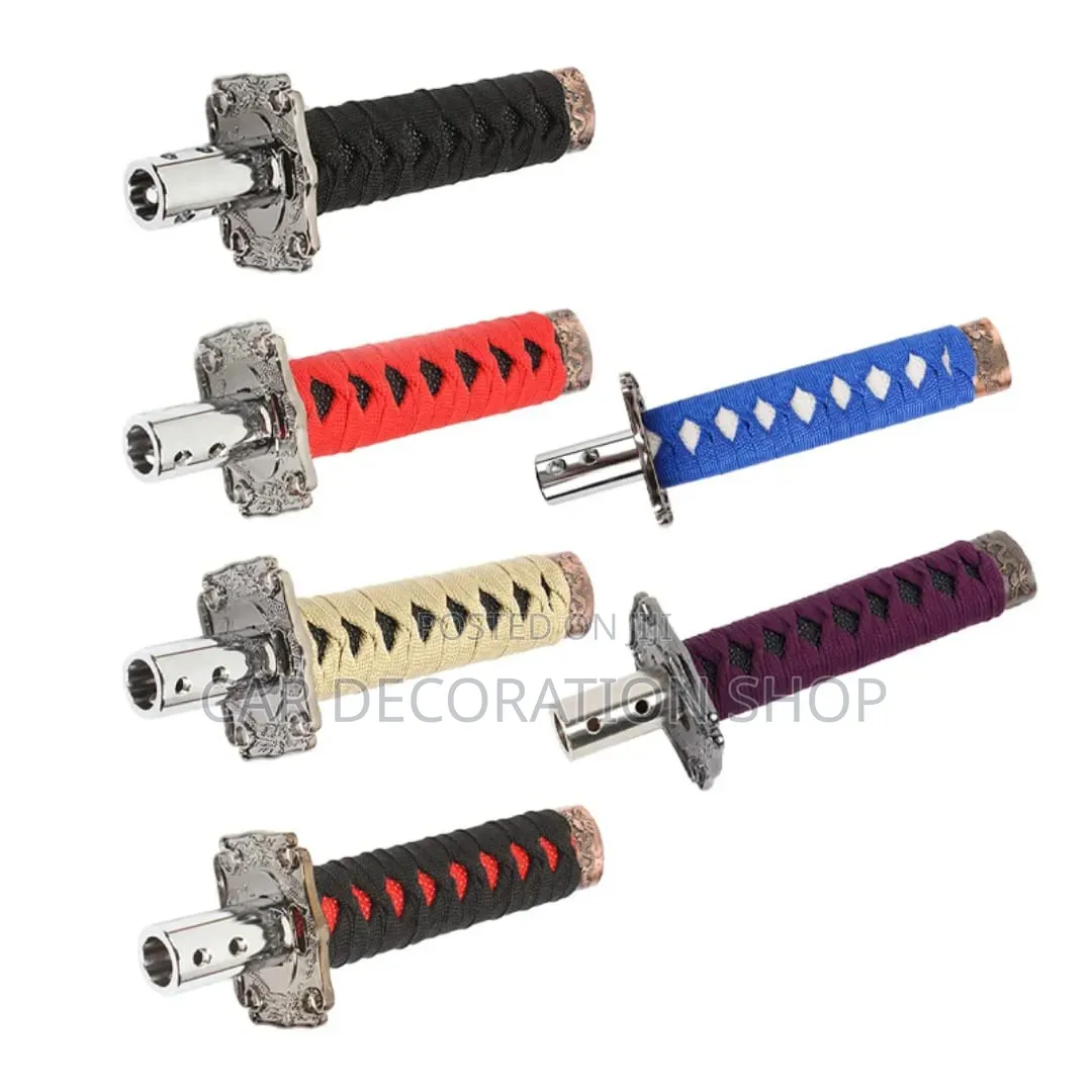 13cm Katana Sword Theme Braided Fabric Wrap Gear Knobs