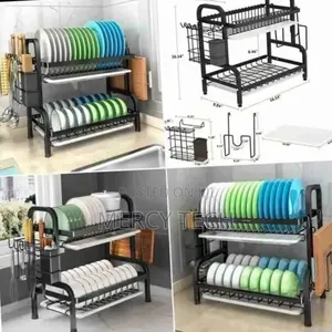 2-Tier Dish Drying Rack With Accessories