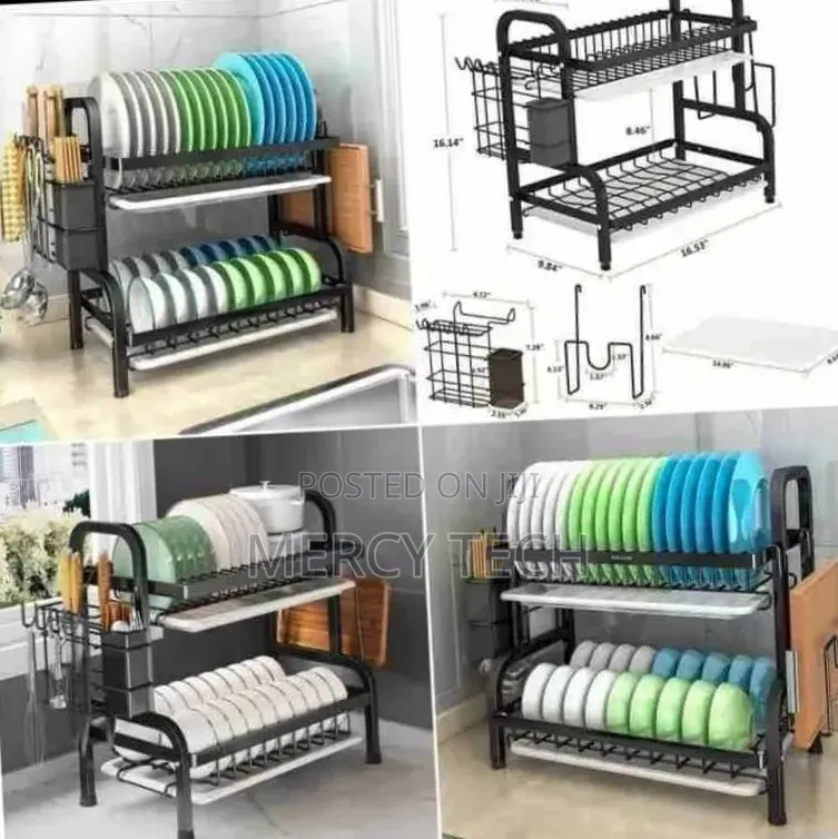 2-Tier Dish Drying Rack With Accessories