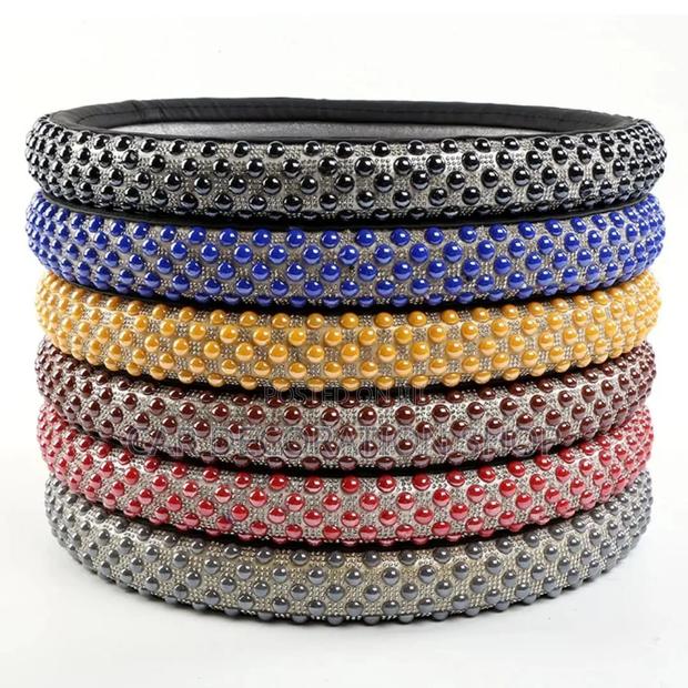 Rhinestone Studded Microfiber Leather Steering Wheel Cover