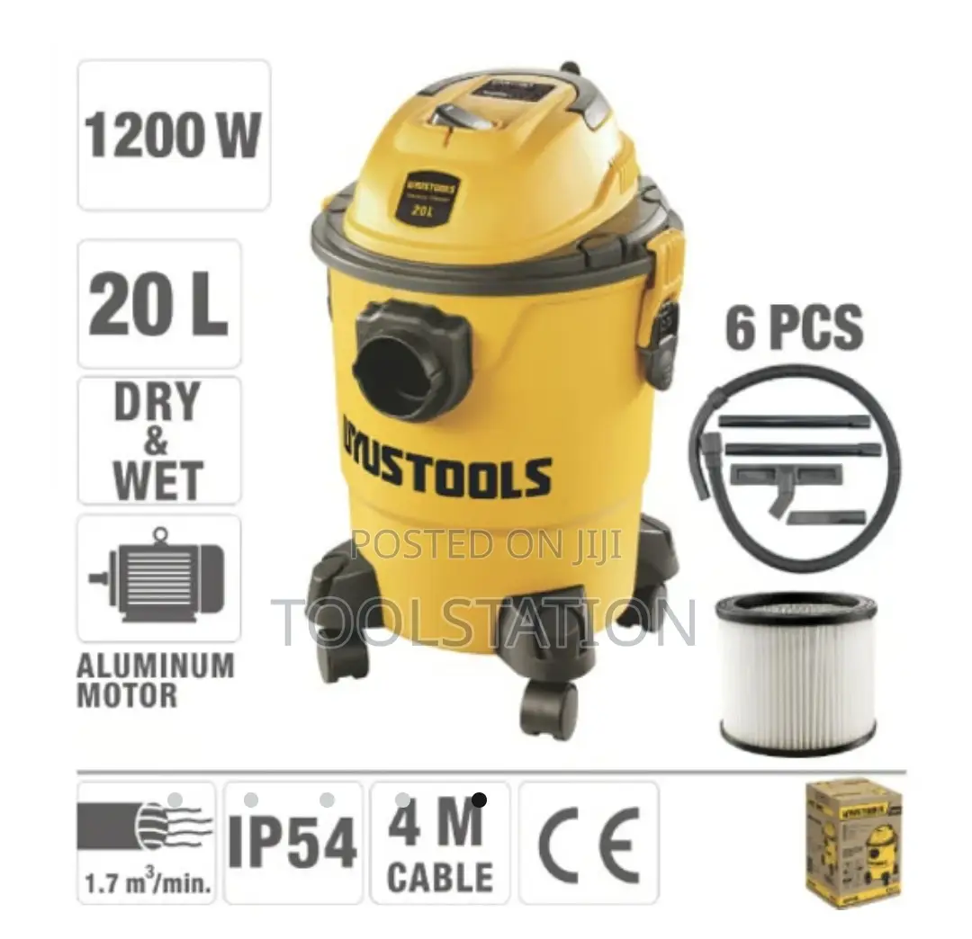 Vacuum Cleaner 20 Litre 1200w Wet and Dry H/Duty Uyus Tools Asp20l