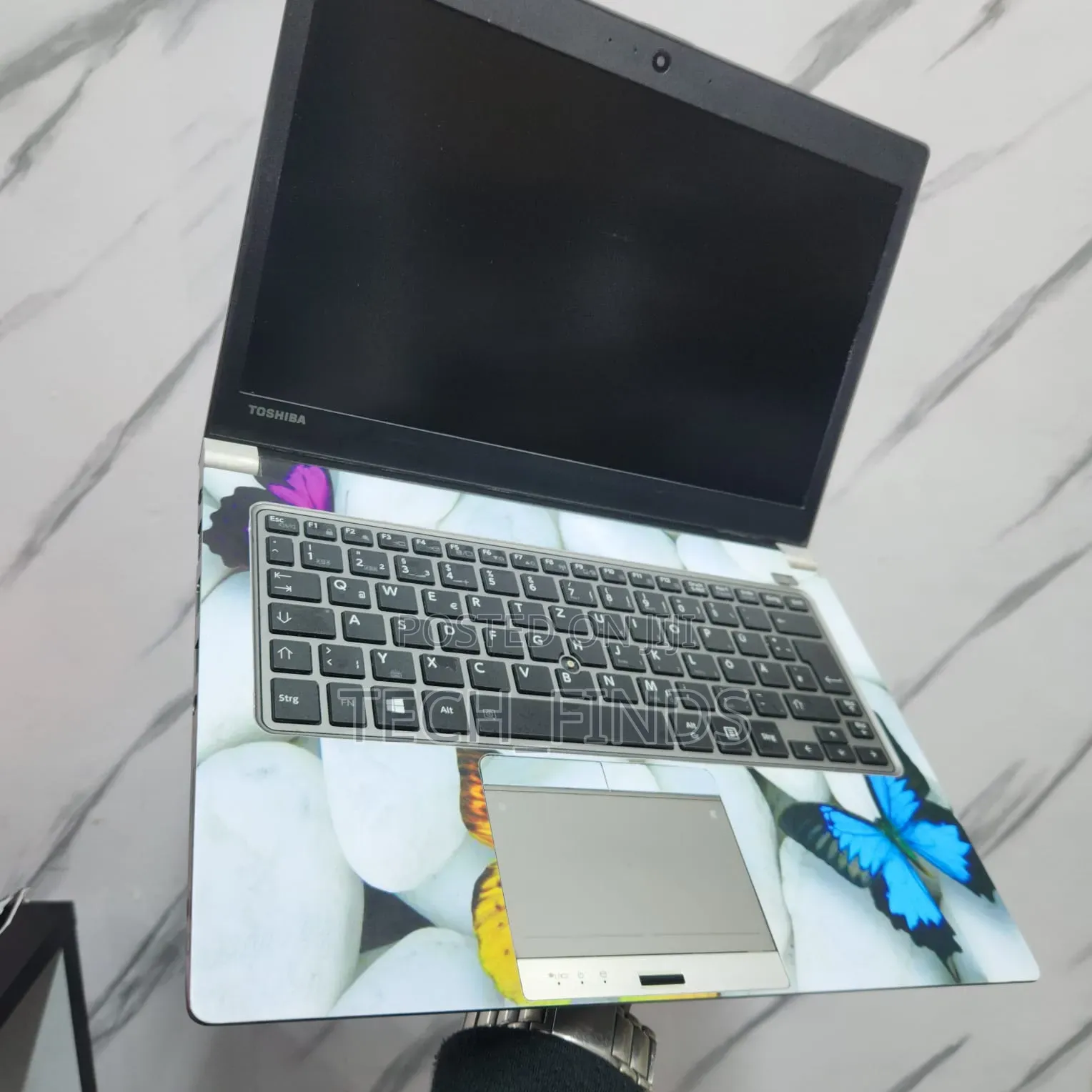 Colorful Butterfly Pebble Print Laptop Skin