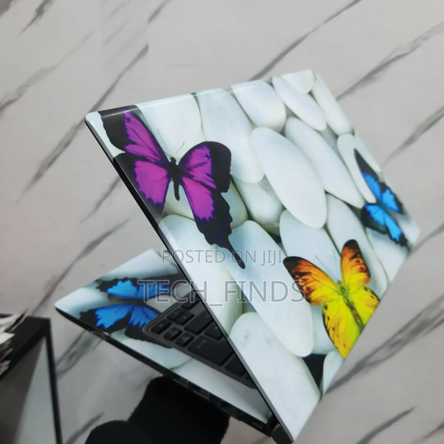Colorful Butterfly Pebble Print Laptop Skin