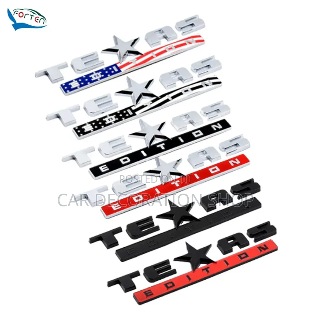 Texas Edition Logo in Different Color Polish Finish Self Adhesive