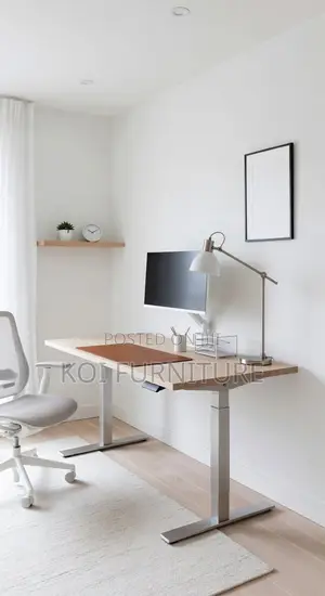 Office Desk; 1400mm Minimal Desk Setup for a Calm Work Environment