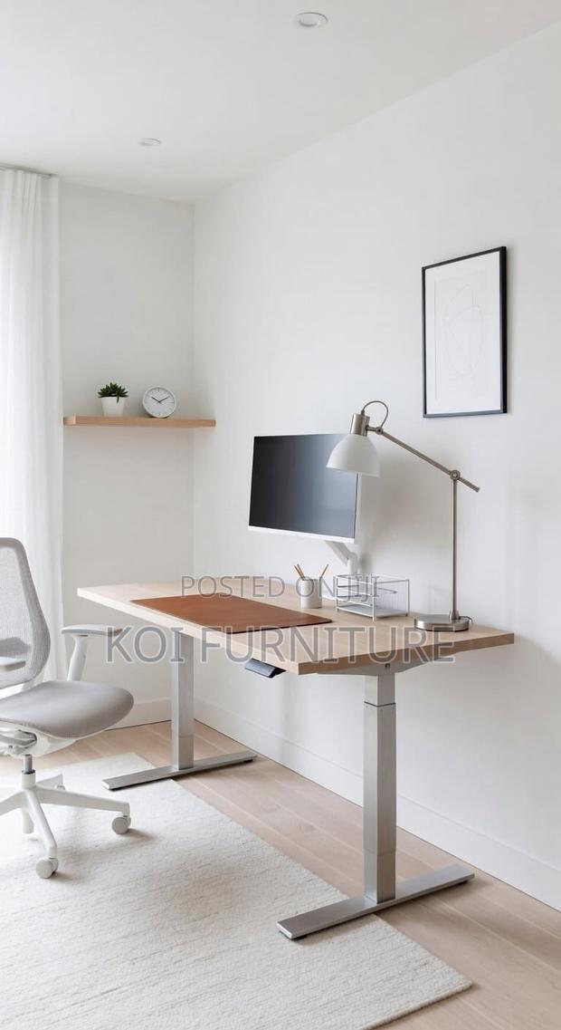 Office Desk; 1400mm Minimal Desk Setup for a Calm Work Environment - main view
