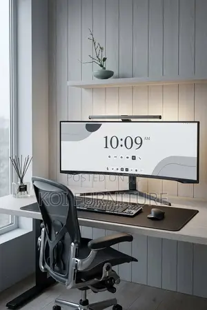 Office Desk; 1400mm Minimal Desk Setup for a Calm Work Environment
