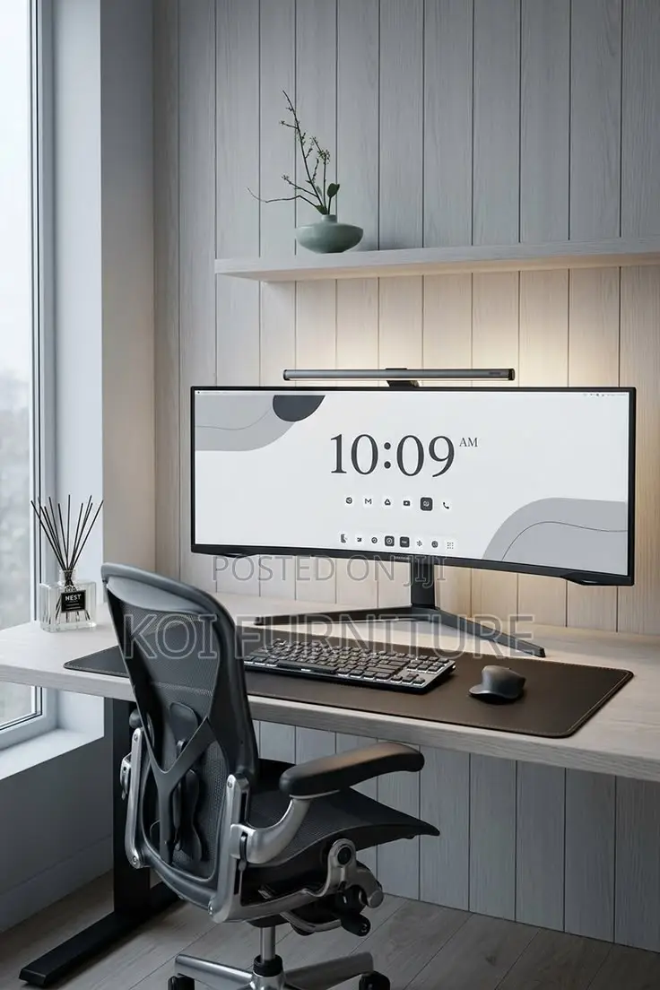 Office Desk; 1400mm Minimal Desk Setup for a Calm Work Environment