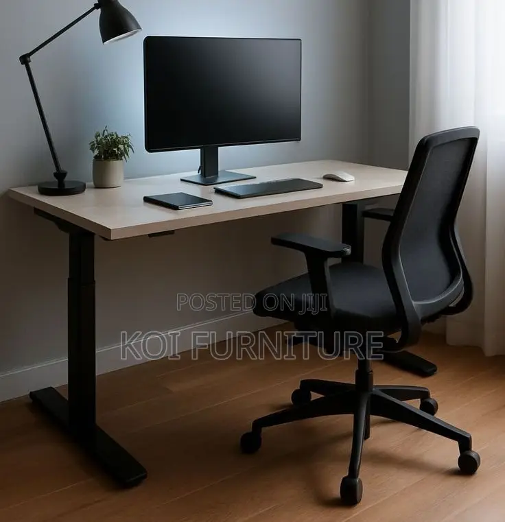 Office Desk; 1400mm Minimal Desk Setup for a Calm Work Environment