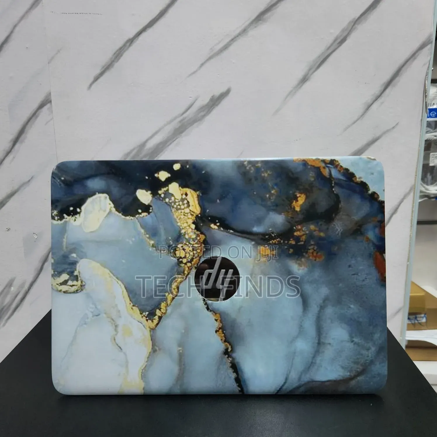 Blue and White Marble-Patterned Vinyl Decal Skin