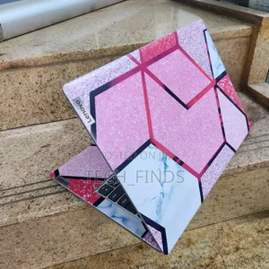Pink and White Geometric Marble Pattern