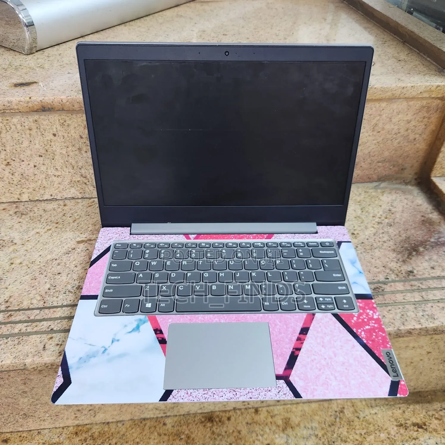 Pink and White Geometric Marble Pattern