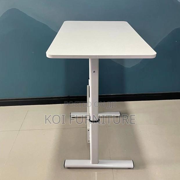 Office Table; Track Dhaped Manual Adjustable Desk With Lifter - thumbnail 4