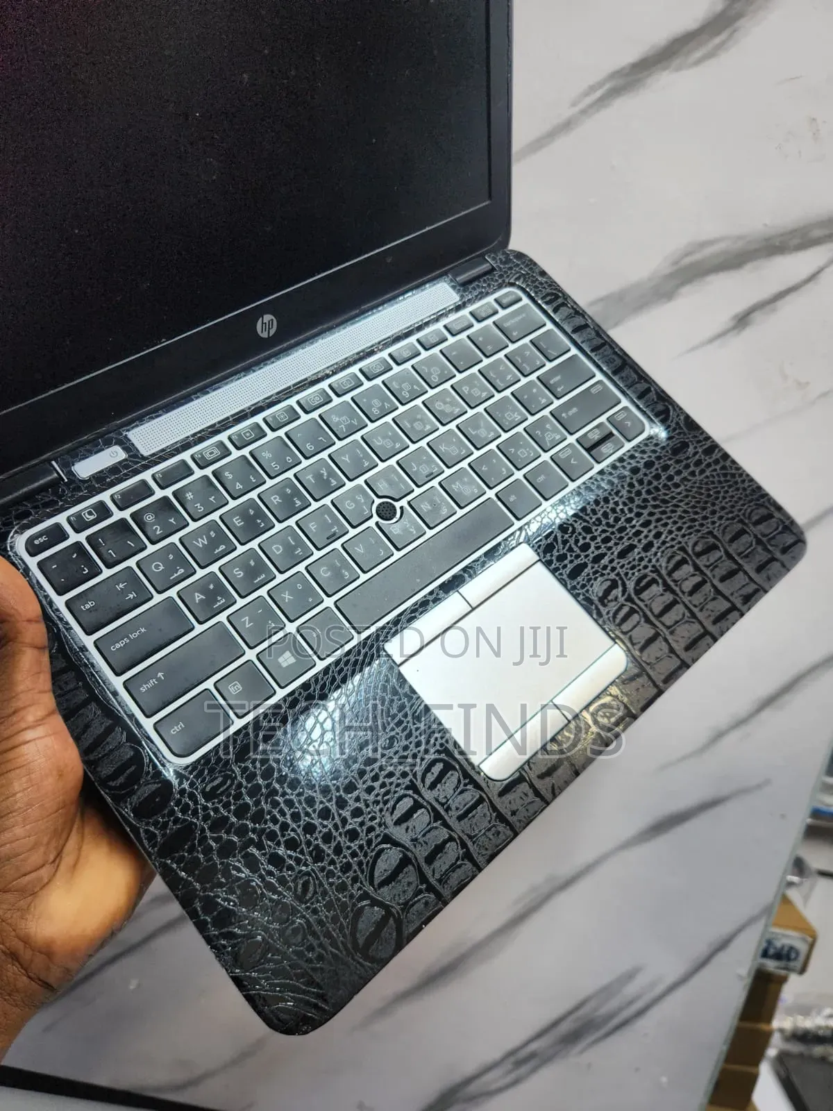 Black Crocodile Pattern Synthetic Leather Laptop Skin