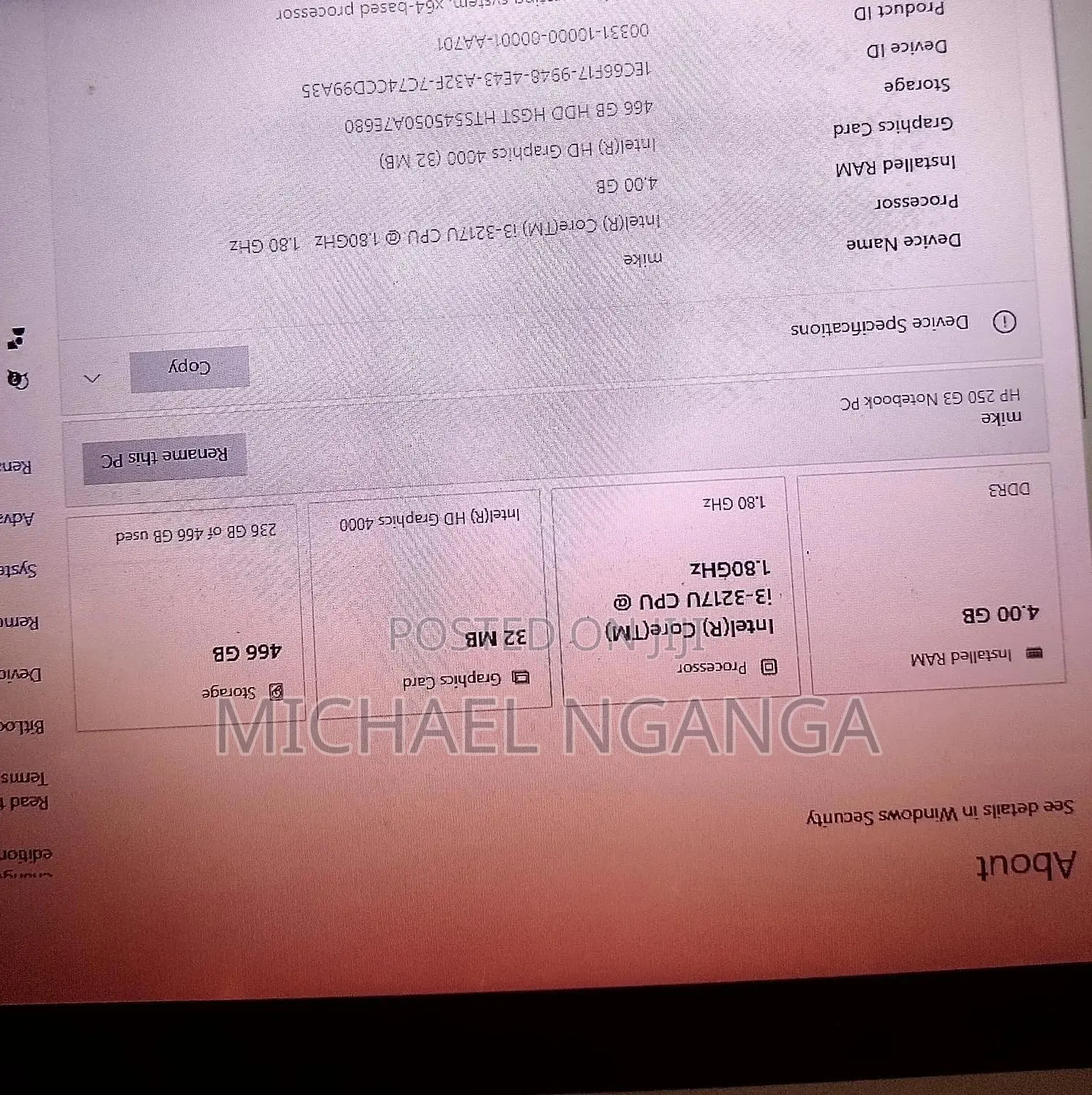 Laptop HP 250 G3 4GB Intel Core i3 HDD 500GB