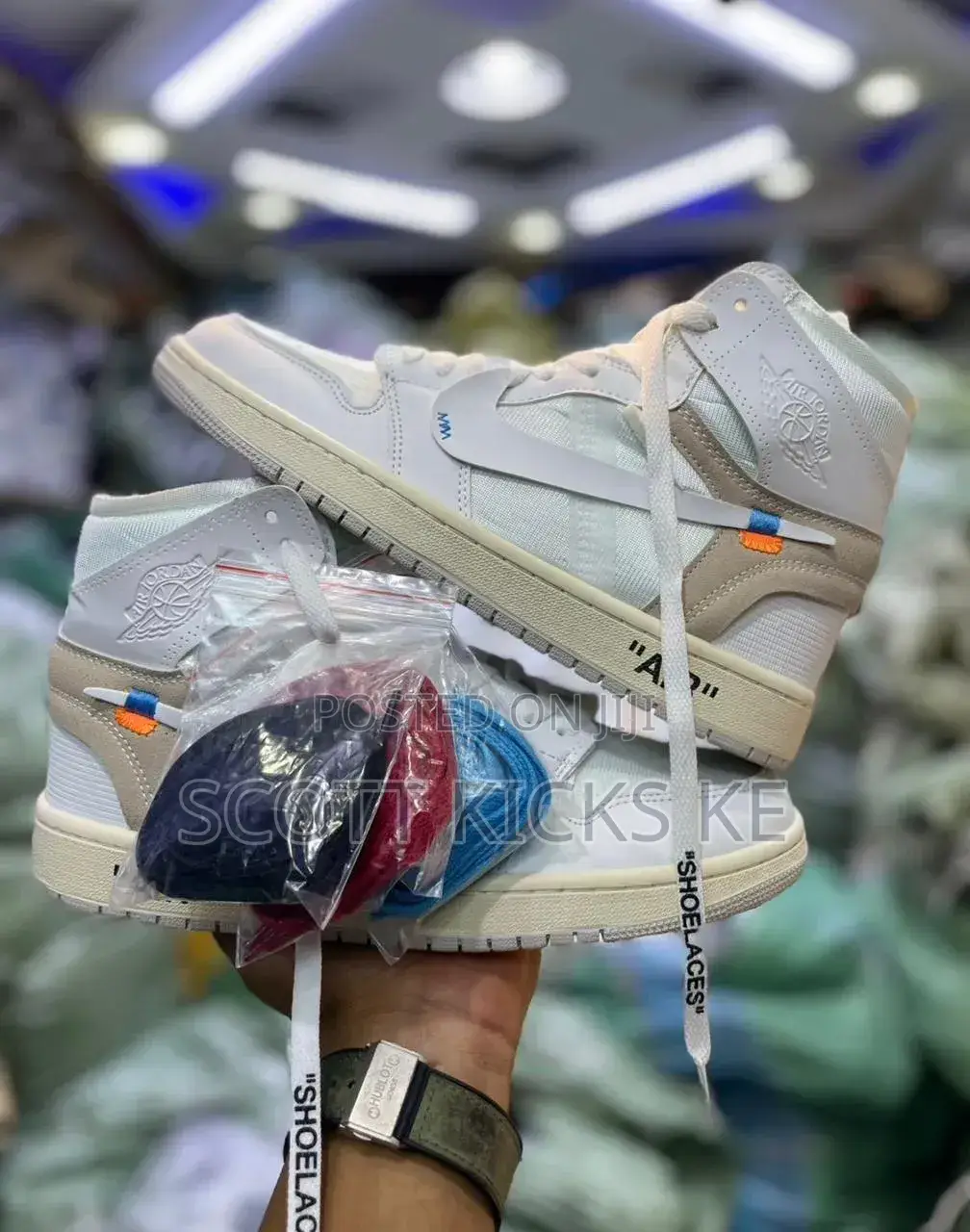 Air Jordan 1 Retro Og “ Off White Alaska “ Quality Pure Leather